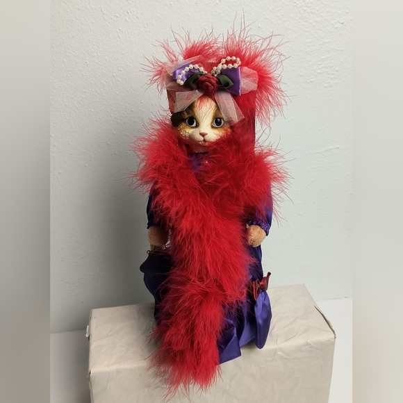Artisan Flair,Inc Heather Flykes Molly Catnip Red Hat Cat Doll Porcelain… - Picture 14 of 16